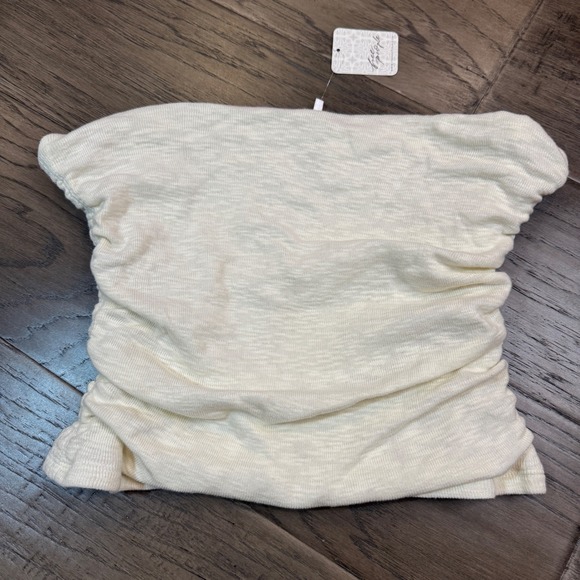 NWT Free People Evening Cream Ruched Tube Top Women's XL Sleeveless - Picture 1 of 9